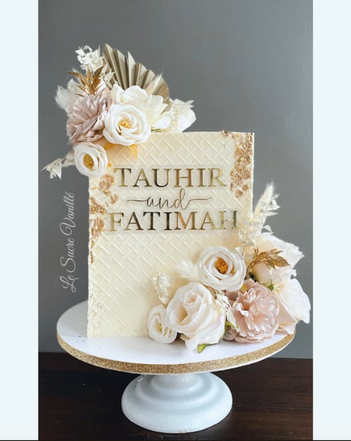 Square Nikkah wedding cake